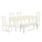 Dining Room Set Linen White DOCL6 - LWH - C By East West Furniture | Dining Sets | Modishstore - 2