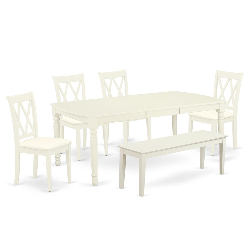 Dining Room Set Linen White DOCL6 - LWH - C By East West Furniture | Dining Sets | Modishstore - 2