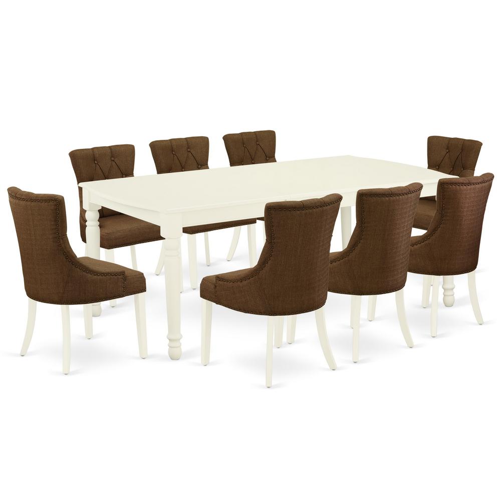 Dining Room Set Linen White DOFR9 - LWH - 18 By East West Furniture | Dining Sets | Modishstore - 2