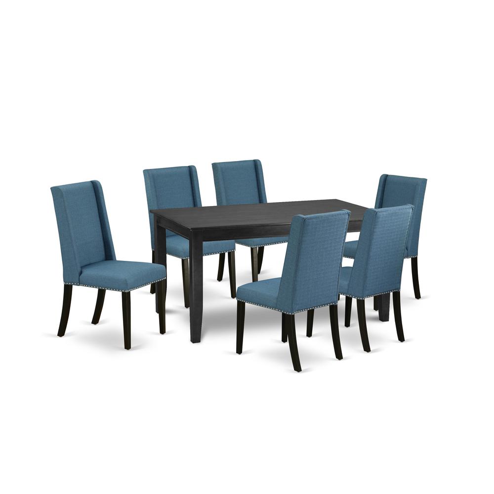 Dining Room Set Black DUFL7 - BLK - 21 By East West Furniture | Dining Sets | Modishstore - 2