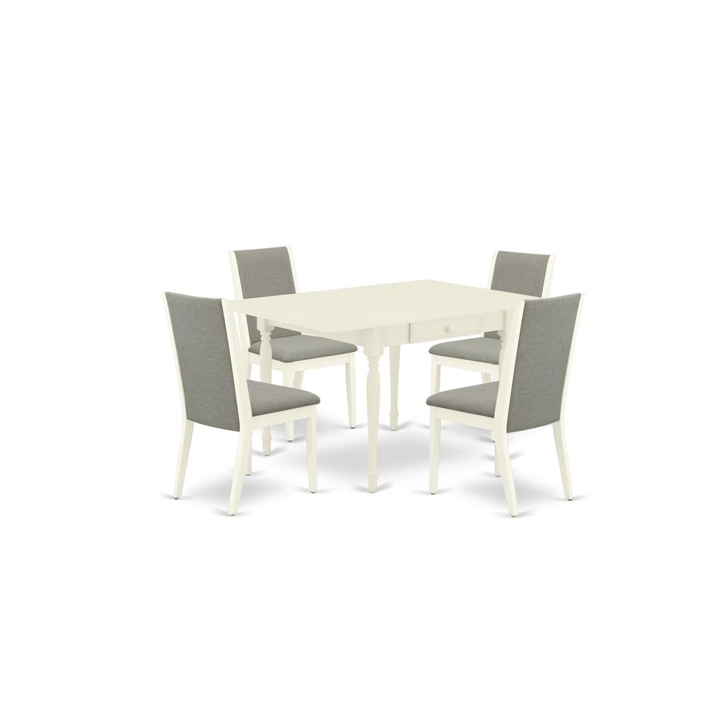 Dining Room Set Linen White MZLA5 - LWH - 06 By East West Furniture | Dining Sets | Modishstore - 2
