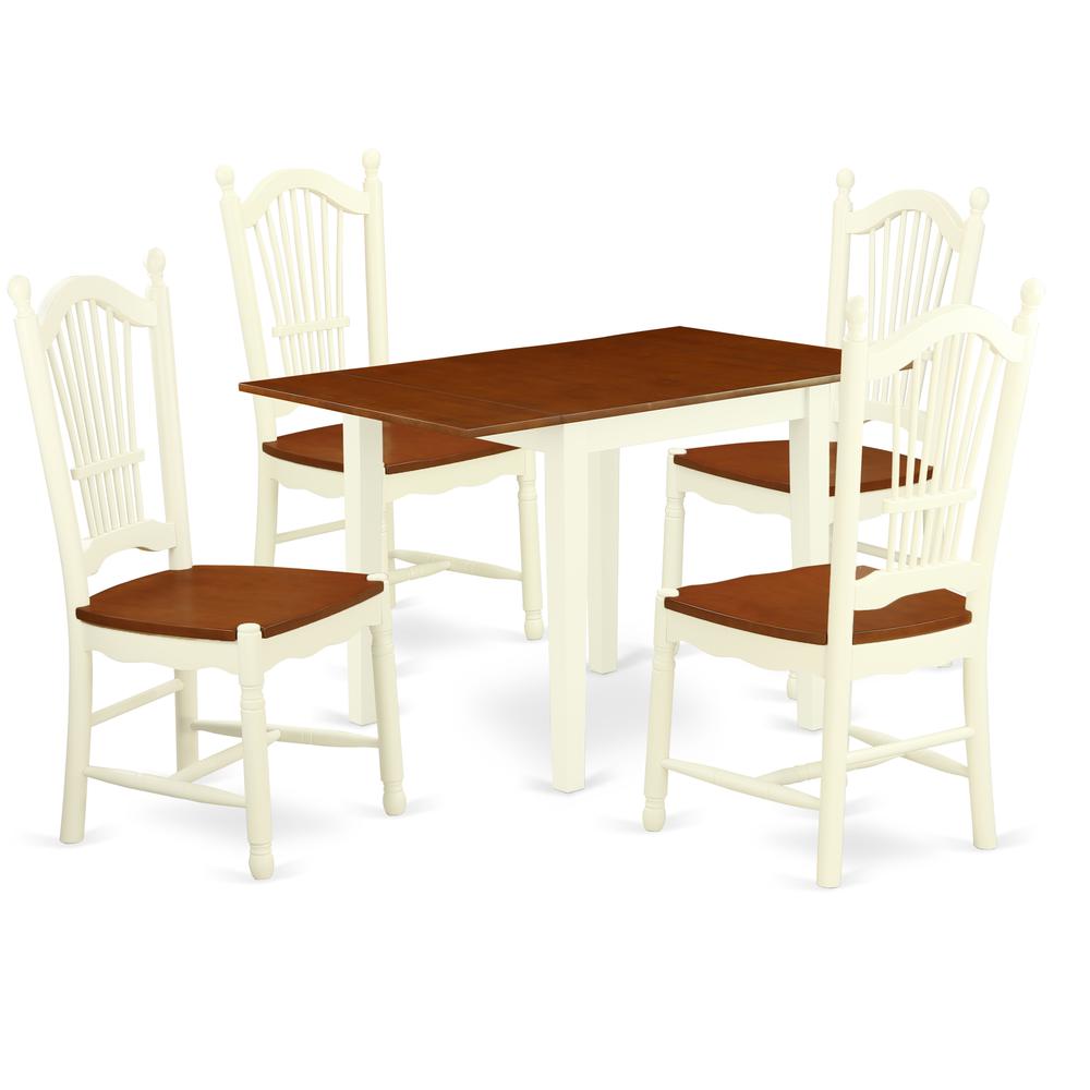 Dining Room Set Buttermilk & Cherry NDDO5 - WHI - W By East West Furniture | Dining Sets | Modishstore - 2