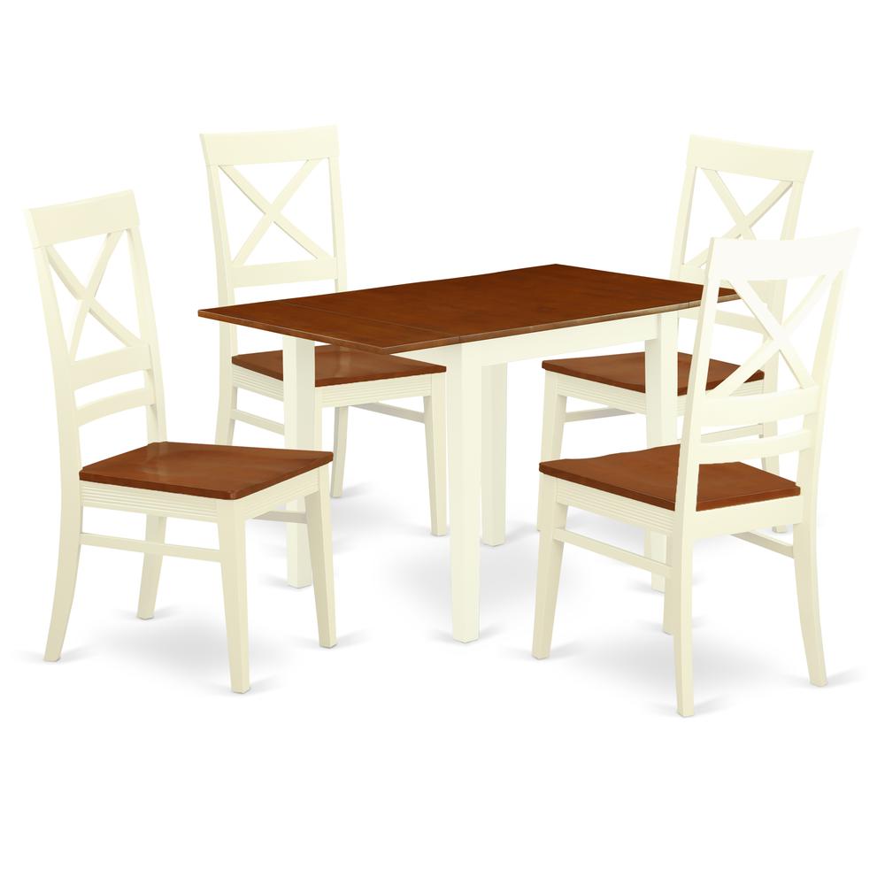 Dining Room Set Buttermilk & Cherry NDQU5 - WHI - W By East West Furniture | Dining Sets | Modishstore - 2
