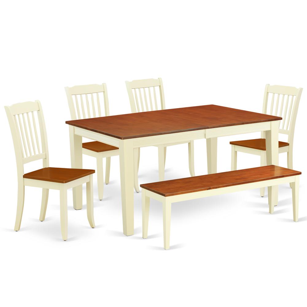 Dining Room Set Buttermilk & Cherry NIDA6-BMK-W By East West Furniture | Dining Sets | Modishstore - 2