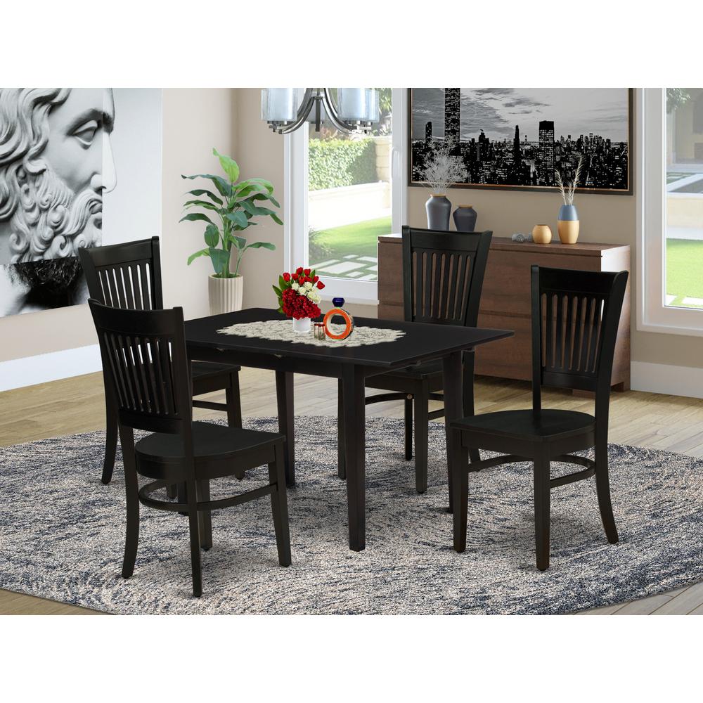 Dining Table - Dining Chairs NOVA5 - BLK - W By East West Furniture | Dining Sets | Modishstore - 2