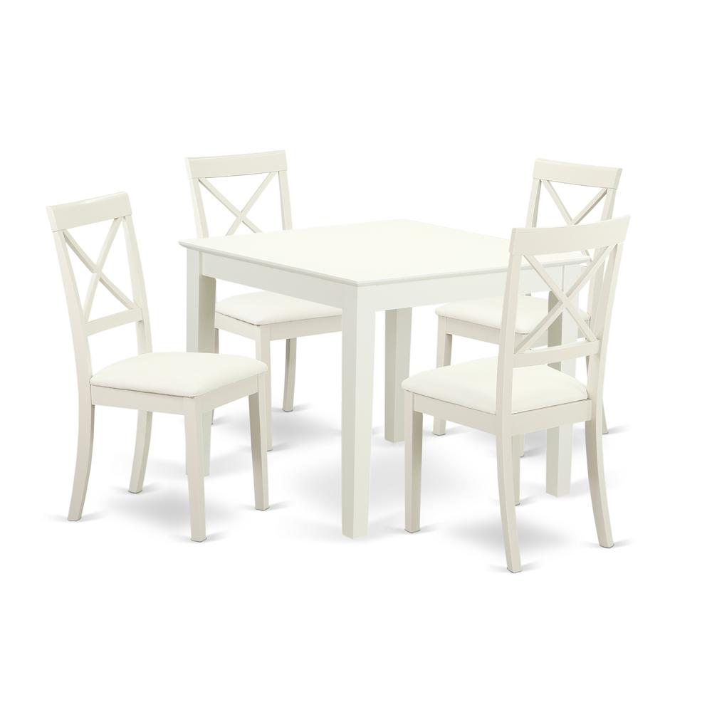 Dining Room Set Linen White OXBO5-LWH-LC By East West Furniture | Dining Sets | Modishstore - 2