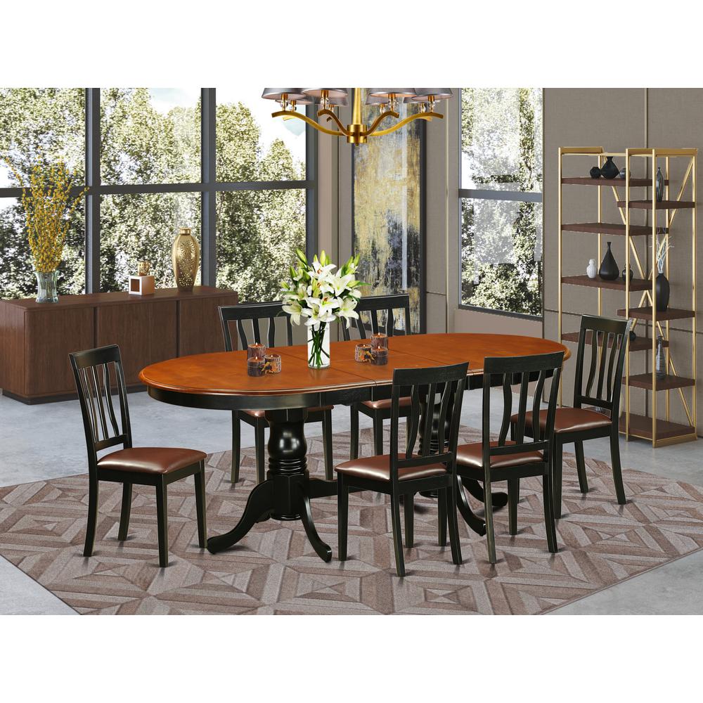 7 Pc Dining Room Set-Dining Table With 6 Wood Dining Chairs By East West Furniture - Plan7-Bch-Lc | Dining Sets | Modishstore