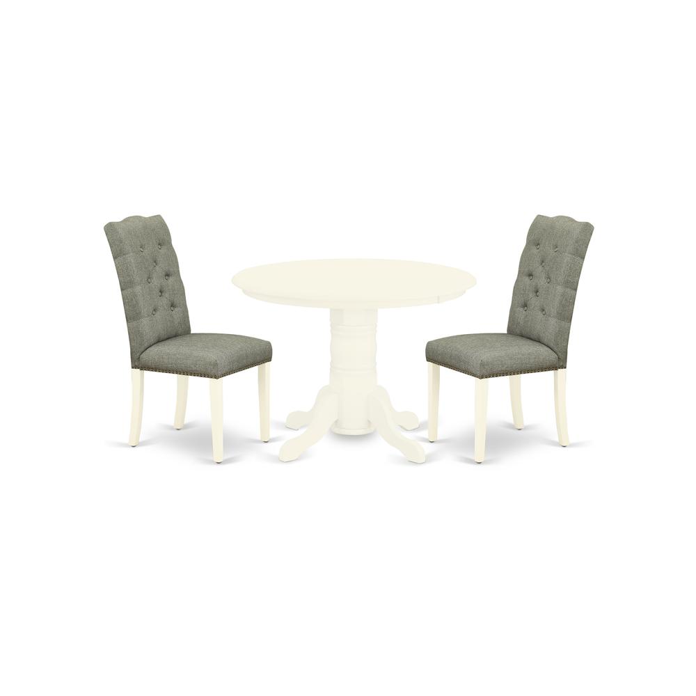 Dining Room Set Linen White SHEL3 - WHI - 07 By East West Furniture | Dining Sets | Modishstore - 2