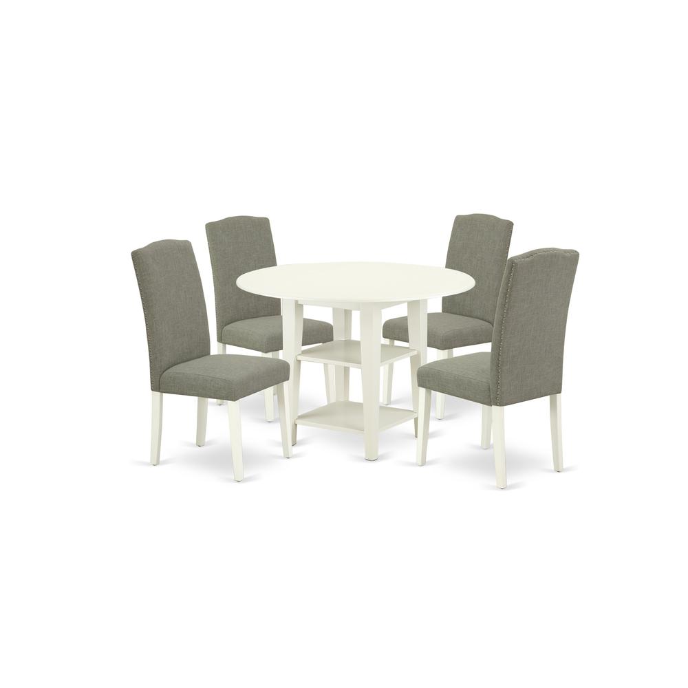 Dining Room Set Linen White SUEN5 - LWH - 06 By East West Furniture | Dining Sets | Modishstore - 2