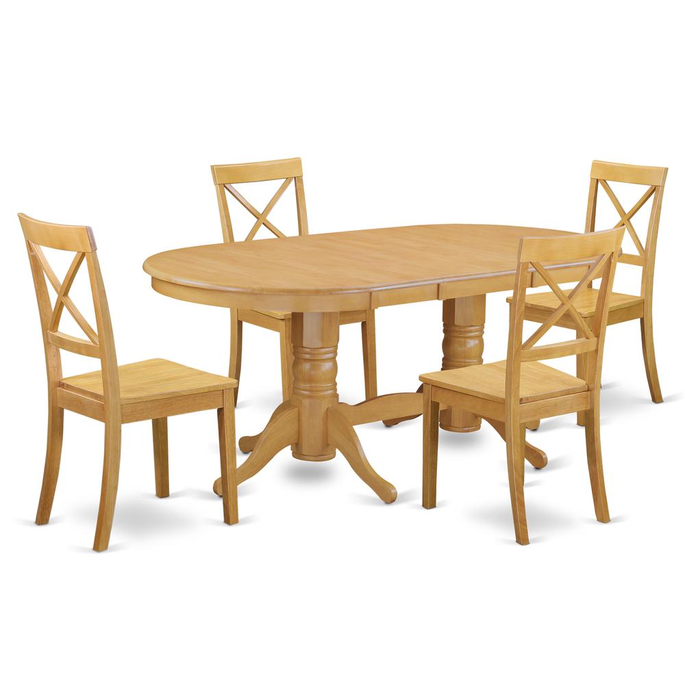 Dining Room Set Oak VABO5-OAK-W By East West Furniture | Dining Sets | Modishstore - 2