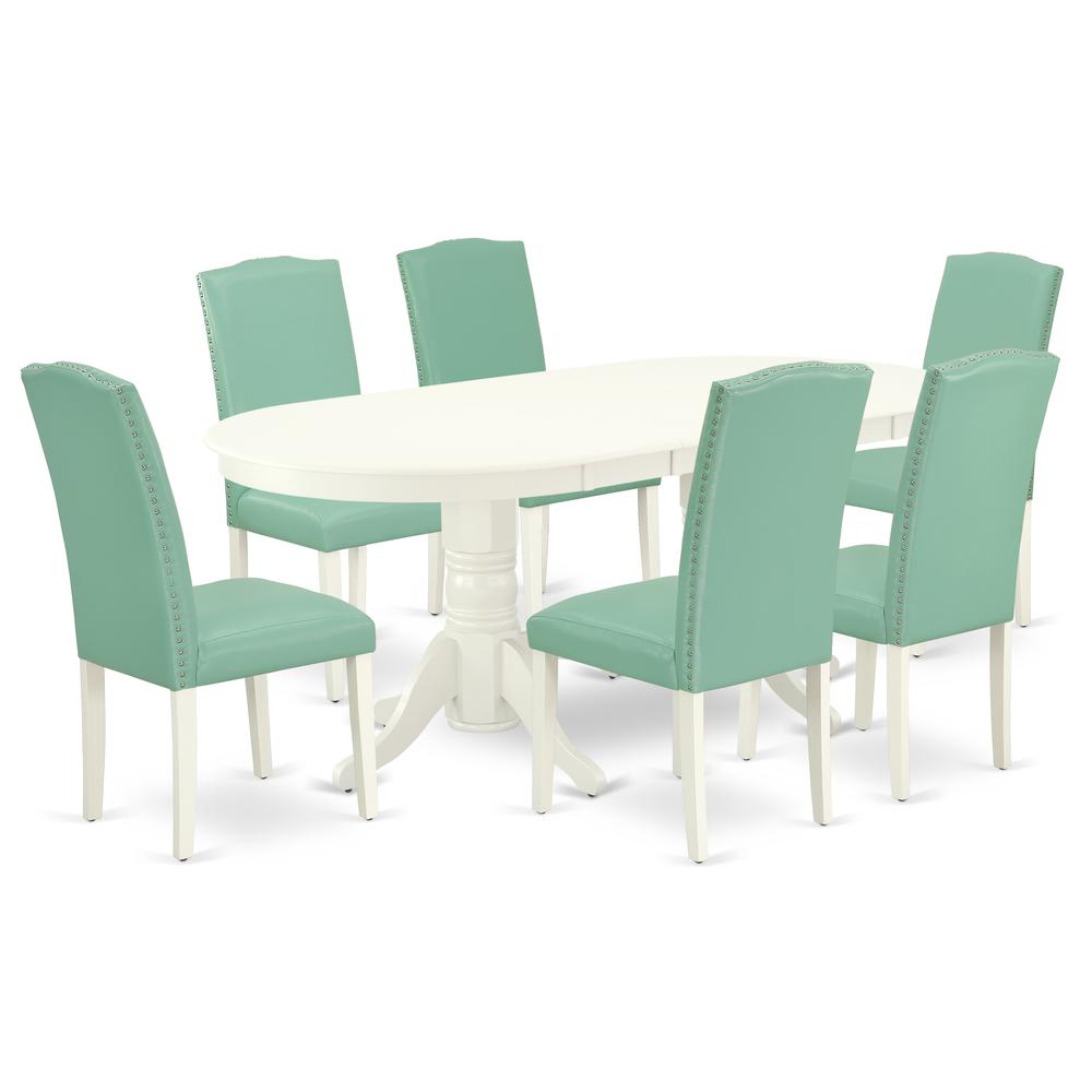 Dining Room Set Linen White VAEN7 - LWH - 57 By East West Furniture | Dining Sets | Modishstore - 2