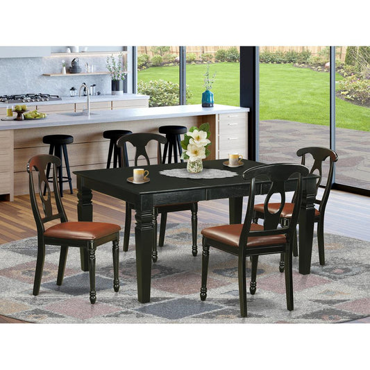 5 Pc Dining Room Set For 4-Dinette Table And 4 Kitchen Chairs By East West Furniture - Weke5-Blk-Lc | Dining Sets | Modishstore