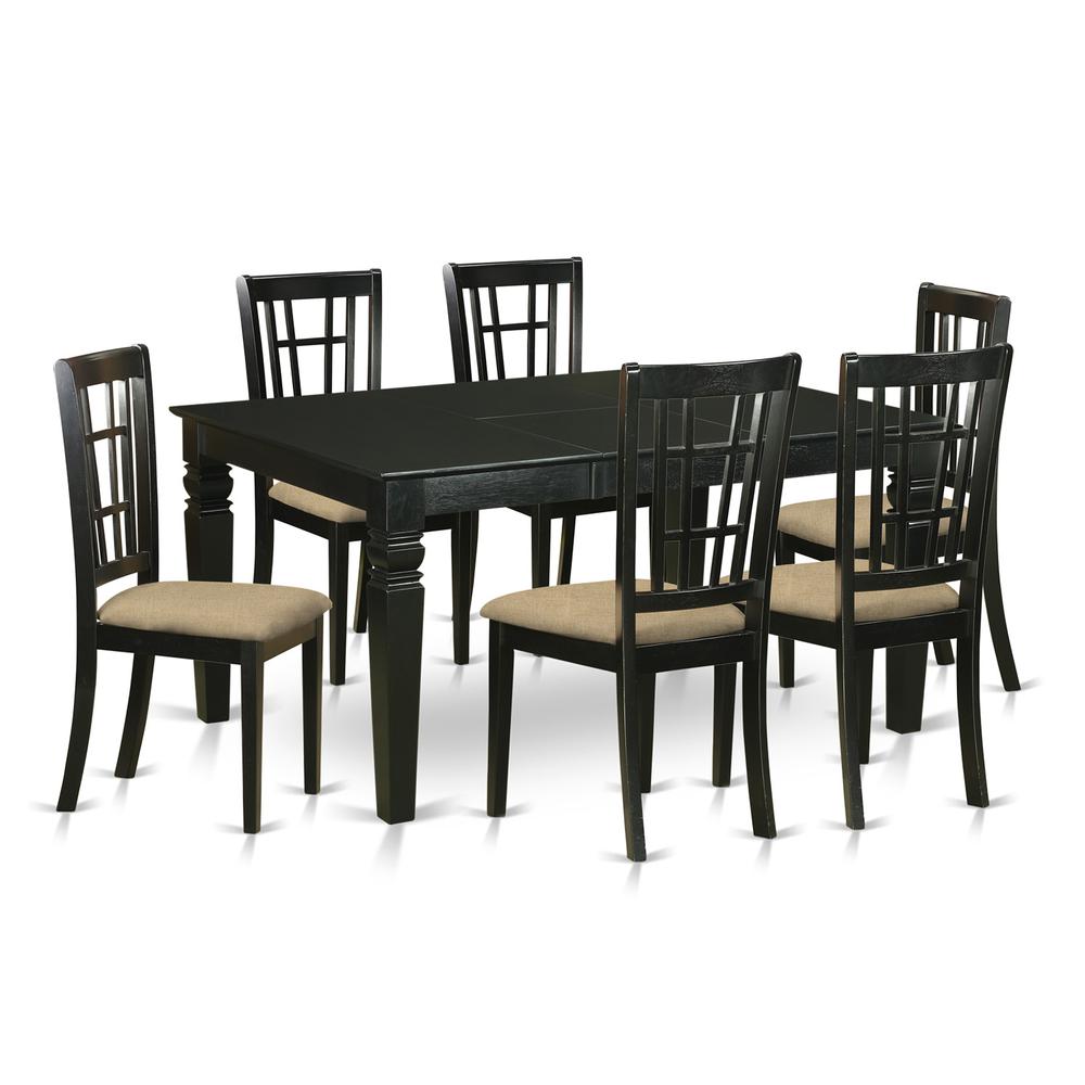7 Pctable And Chair Set For 6-Dining Table And 6 Dinette Chairs By East West Furniture | Dining Sets | Modishstore