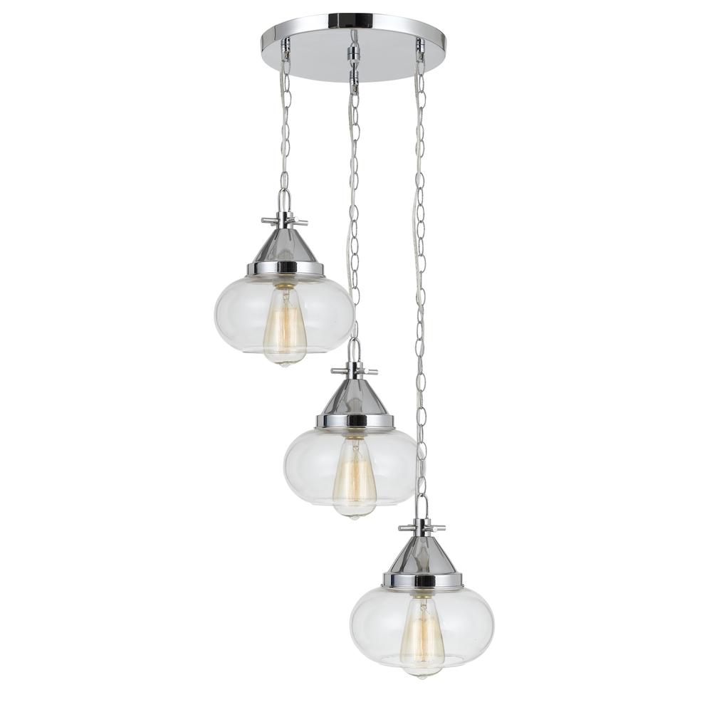 10" Heignt Glass Pendant In Chrome Finish By Cal Lighting | Pendant Lamps | Moidshstore - 2