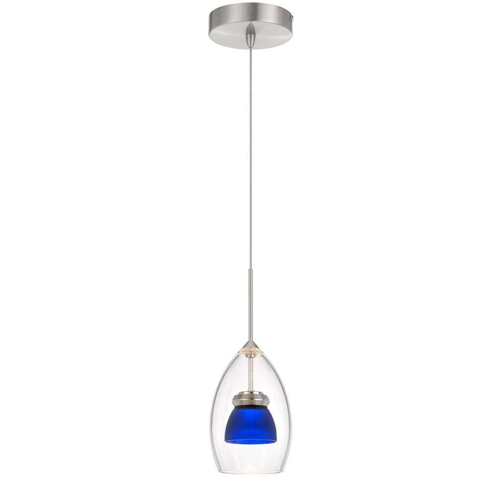 Integrated Dimmable Led Double Glass Mini Pendant Light. 6W, 450 Lumen, 3000K, Frosted Blue By Cal Lighting | Pendant Lamps | Moidshstore - 2