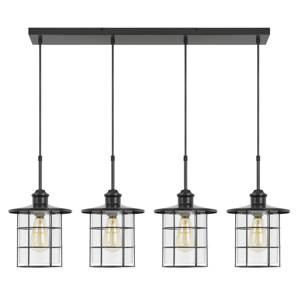 60W X 4 Silverton Metal/Glass Pendant Fixture (Edison Bulbs Not Included), Dark Bronze By Cal Lighting | Pendant Lamps | Moidshstore - 3