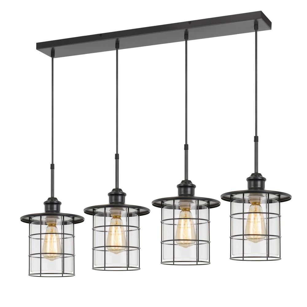 60W X 4 Silverton Metal/Glass Pendant Fixture (Edison Bulbs Not Included), Dark Bronze By Cal Lighting | Pendant Lamps | Moidshstore - 2