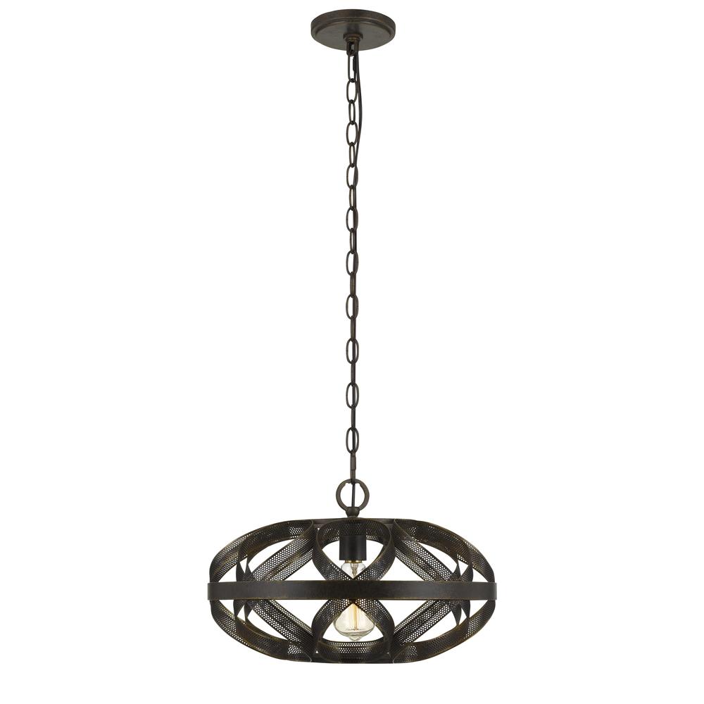 10.5" Height Metal Single Light Pendant In Dark Bronze By Cal Lighting | Pendant Lamps | Moidshstore