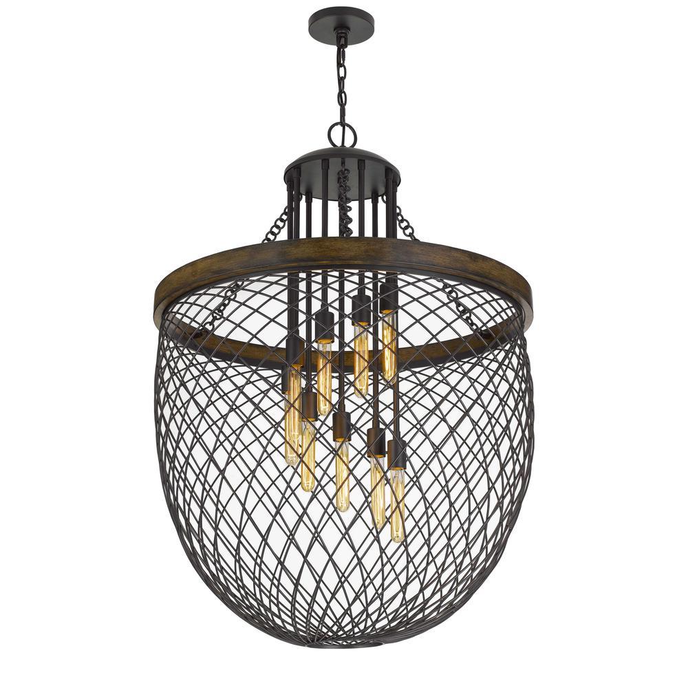 Marion Metal/Wood Mesh Shade Chandelier (Edison Bulbs Not Included), Fx37189 By Cal Lighting | Chandeliers | Moidshstore - 3