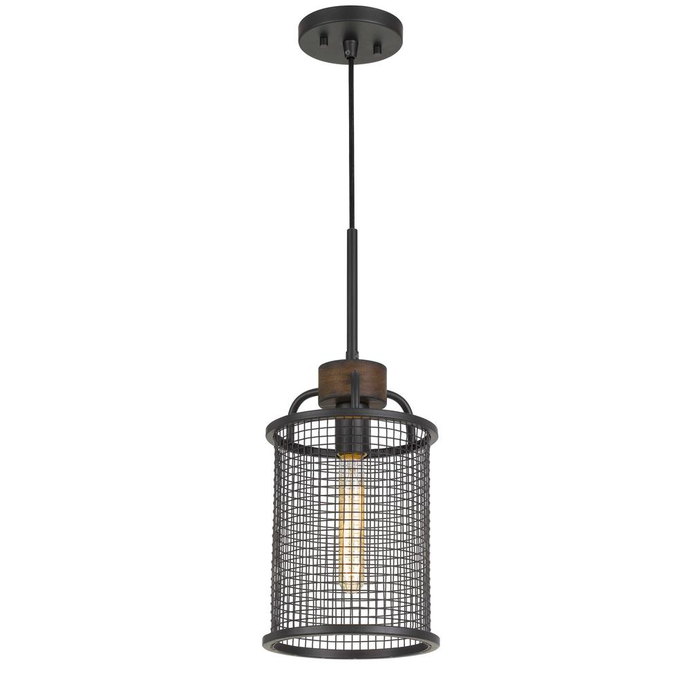 Aberdeen Mesh Metal/Wood Pendant Light (Edison Bulb Not Included) By Cal Lighting | Chandeliers | Moidshstore - 3