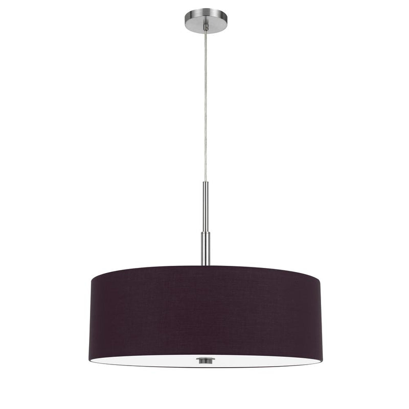 60W X 4 Lonoke Pendant Fixture With Hardback Drum Shade, Plum By Cal Lighting | Chandeliers | Moidshstore