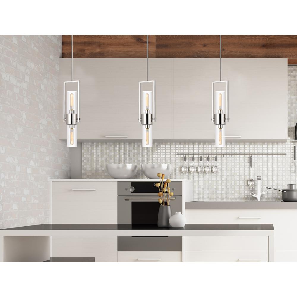 60W Redmond Metal Pendant With Clear Glass Shade By Cal Lighting | Pendant Lamps | Moidshstore - 2