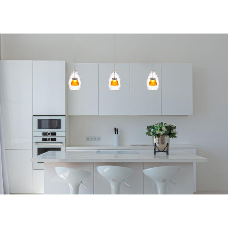 Integrated Dimmable Led Double Glass Mini Pendant Light. 6W, 450 Lumen, 3000K (Base Model), Clear By Cal Lighting | Pendant Lamps | Moidshstore