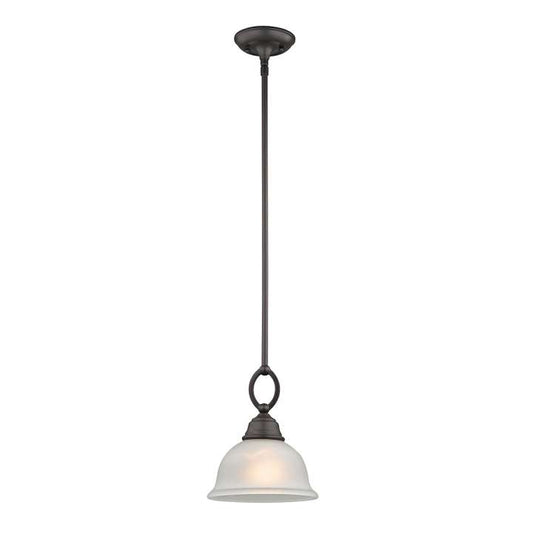 Hamilton 1-Light Pendant in Oil Rubbed Bronze with White Glass Shade | Pendant Lamps | Modishstore