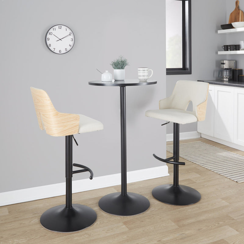 Stella Adjustable Barstool - Set of 2 Cream By LumiSource | Bar Stools | Modishstore