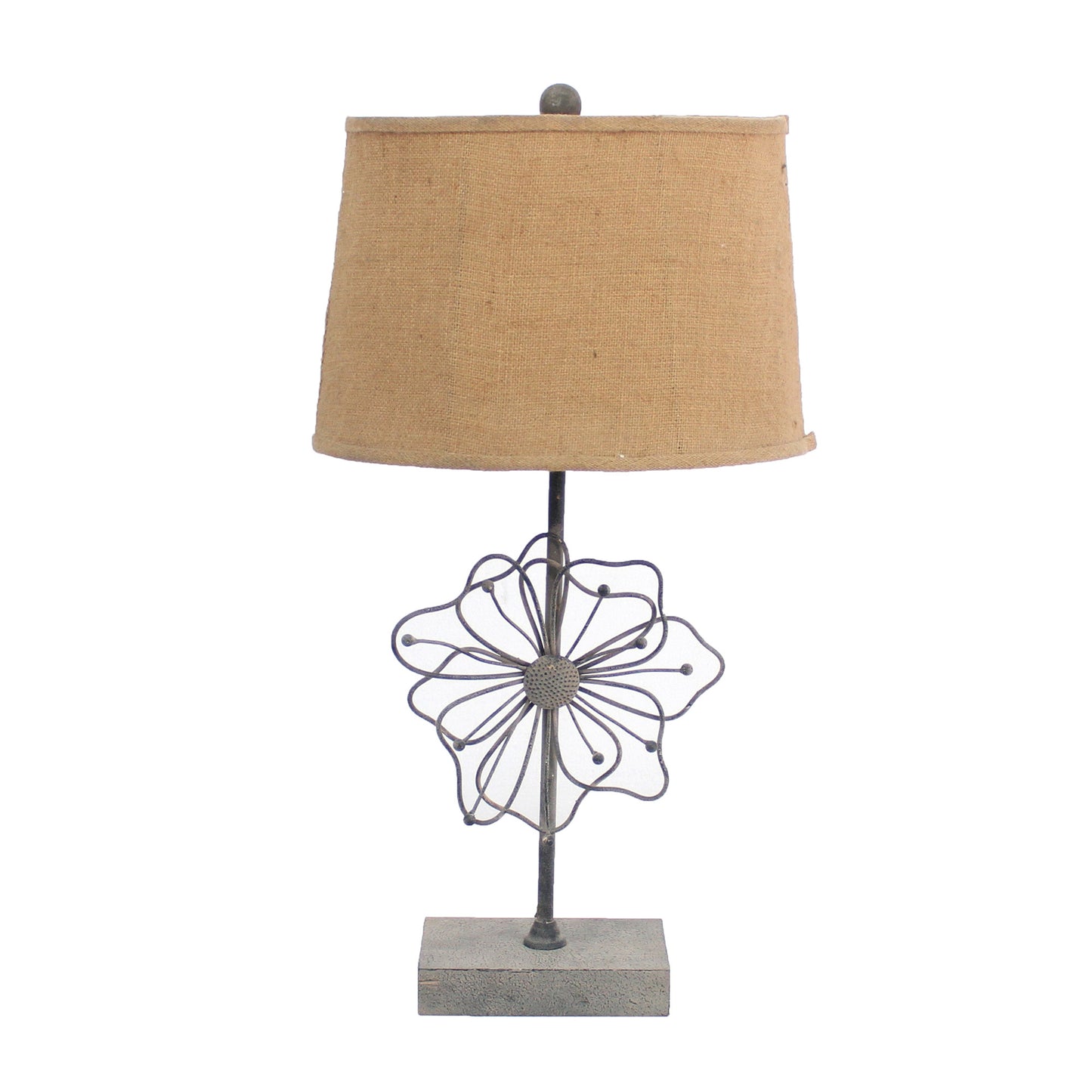 Tan Country Cottage with Blooming Flower Pedestal - Table Lamp By Homeroots | Table Lamps | Modishstore - 2