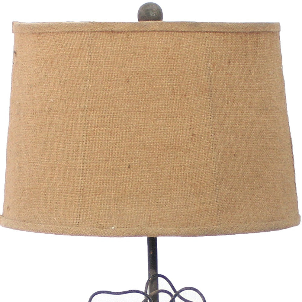 Tan Country Cottage with Blooming Flower Pedestal - Table Lamp By Homeroots | Table Lamps | Modishstore - 3