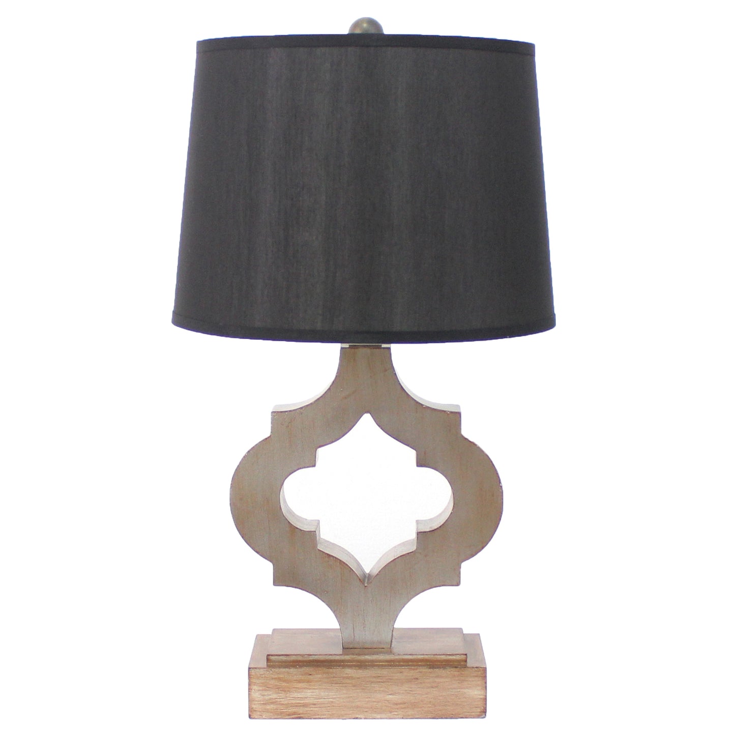 Black Traditional Wooden Linen Shade - Table Lamp By Homeroots | Table Lamps | Modishstore