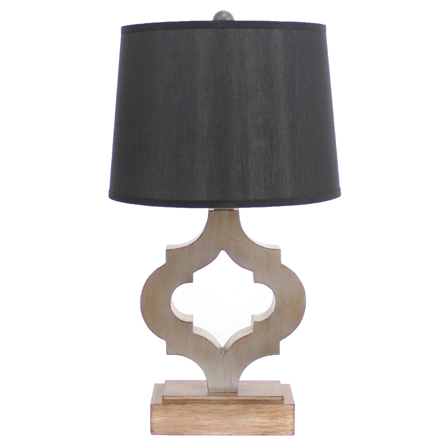 Black Traditional Wooden Linen Shade - Table Lamp By Homeroots | Table Lamps | Modishstore - 2