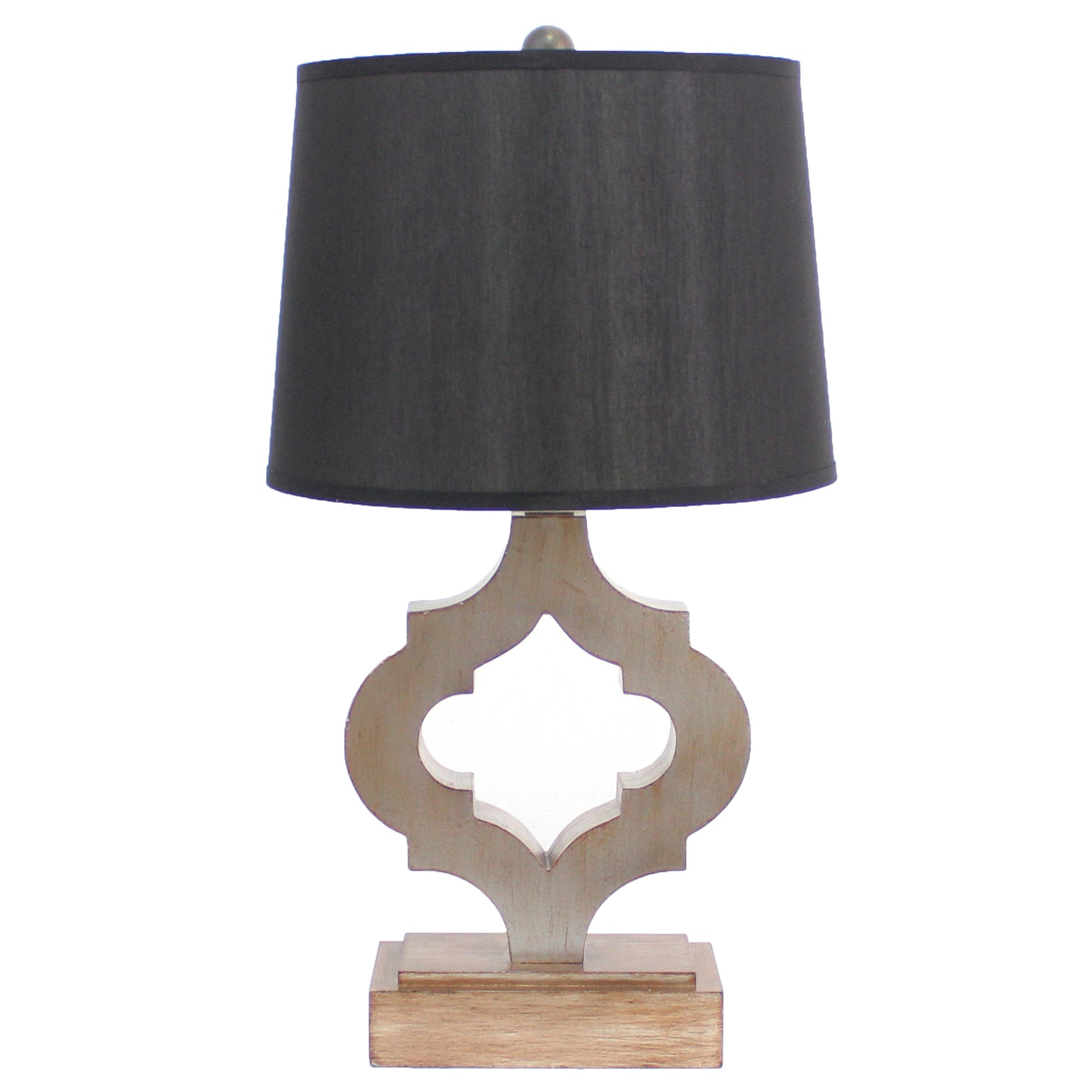 Black Traditional Wooden Linen Shade - Table Lamp By Homeroots | Table Lamps | Modishstore - 2