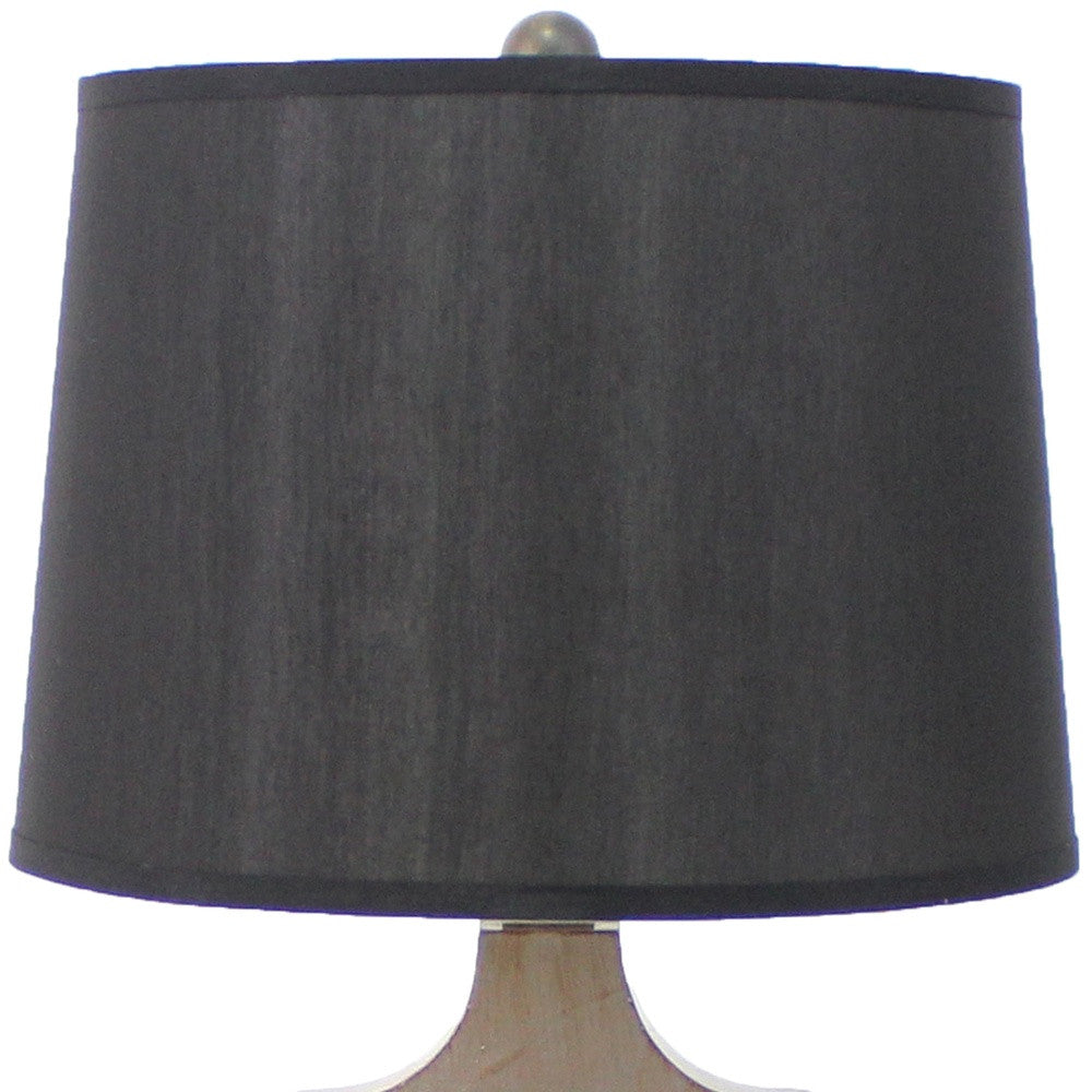 Black Traditional Wooden Linen Shade - Table Lamp By Homeroots | Table Lamps | Modishstore - 3