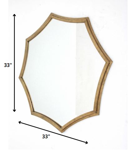 Gold Curved Hexagon Frame Cosmetic Mirror By Homeroots | Mirrors | Modishstore - 2