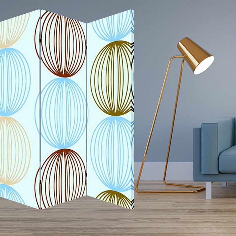 Multi Color Wood Canvas Sphere Screen By Homeroots | Room Dividers | Modishstore