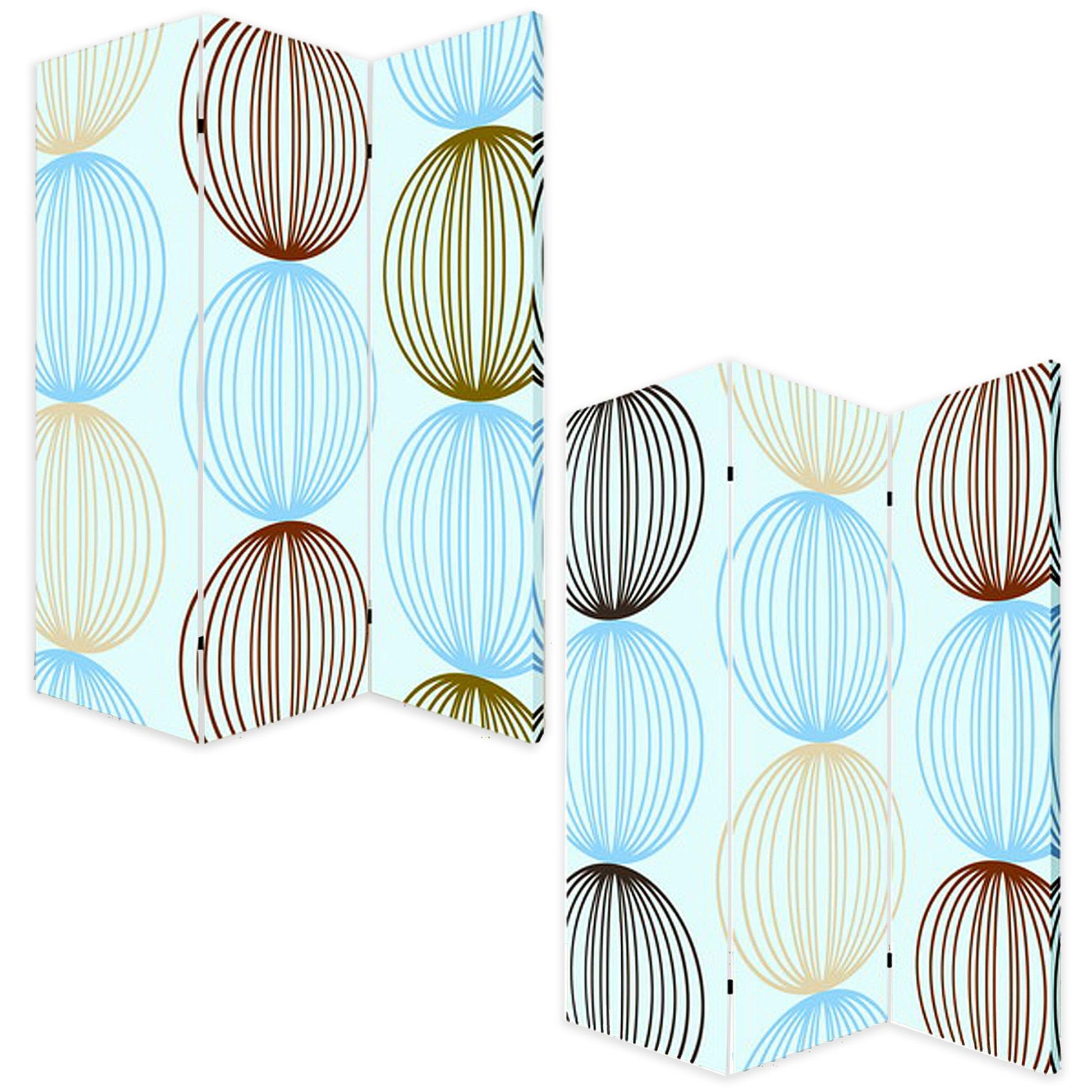 Multi Color Wood Canvas Sphere Screen By Homeroots | Room Dividers | Modishstore - 3