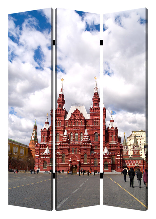 Multi Color Wood Canvas Russia Screen By Homeroots | Room Dividers | Modishstore
