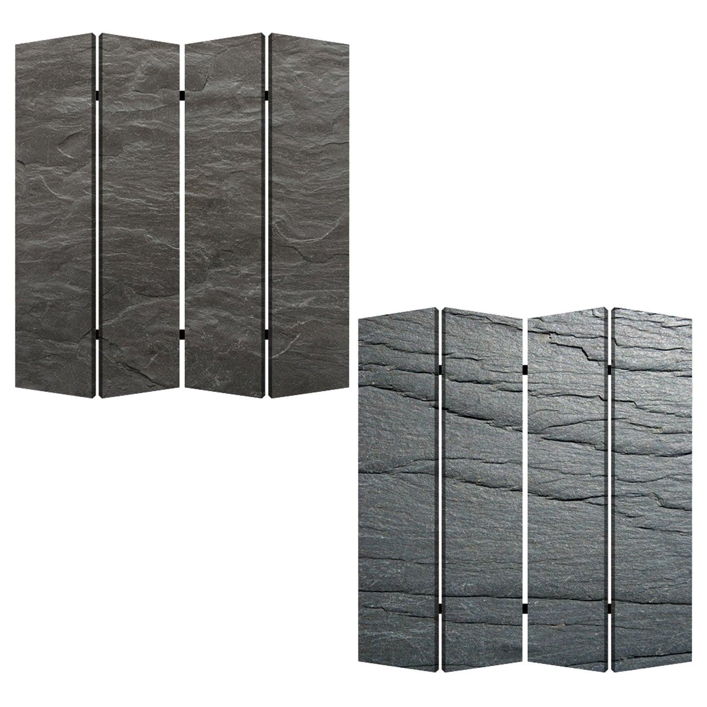 Multi Color Wood Canvas Black Slate Screen By Homeroots - 274662 | Room Dividers | Modishstore - 3