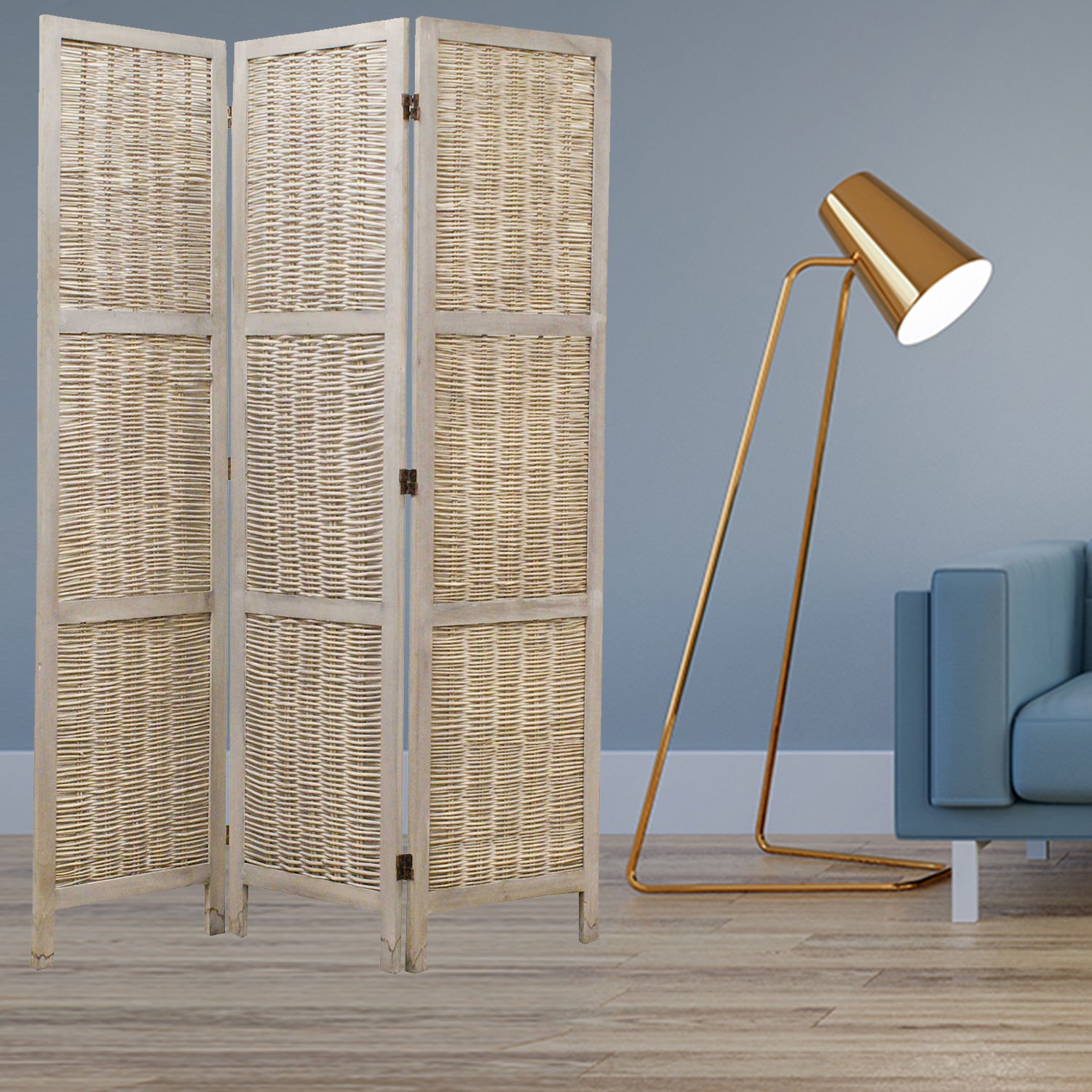 Beige Wood Screen By Homeroots - 274669 | Room Dividers | Modishstore - 2