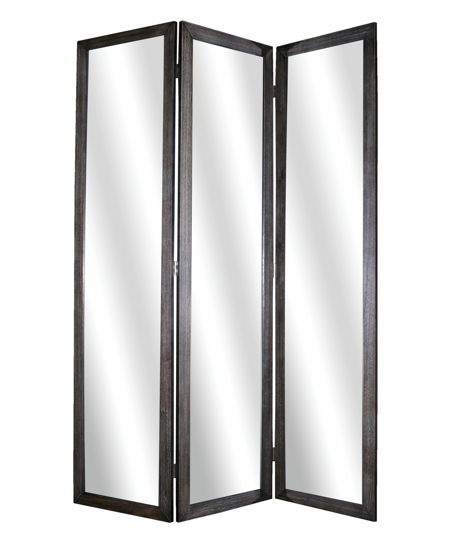 Black Glass & Wood Mirror Screen By Homeroots - 274676 | Room Dividers | Modishstore - 3