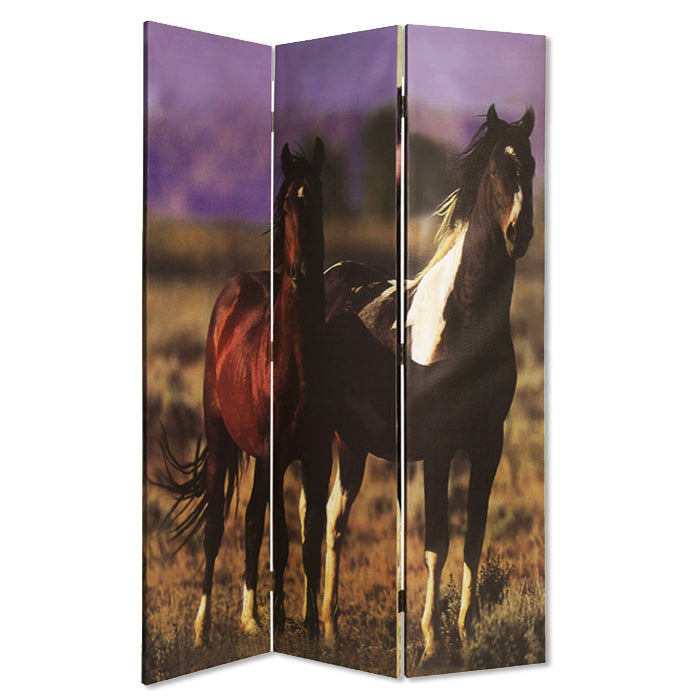 Multi Color Canvas Screen With Nurturing Mare By Homeroots | Room Dividers | Modishstore - 2