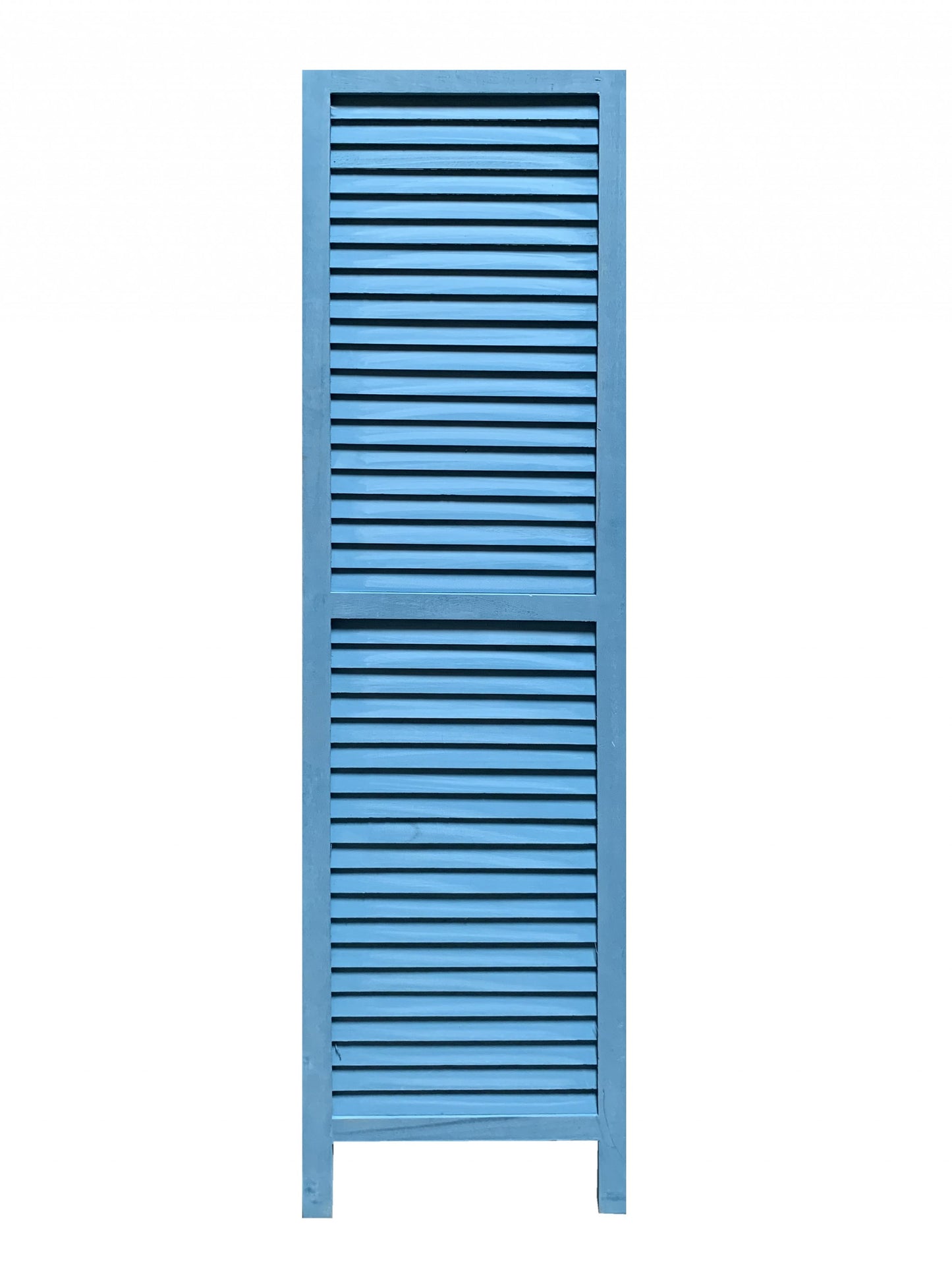Blue Finish Wood Shutter 3 Panel Room Divider Screen By Homeroots | Room Dividers | Modishstore - 3