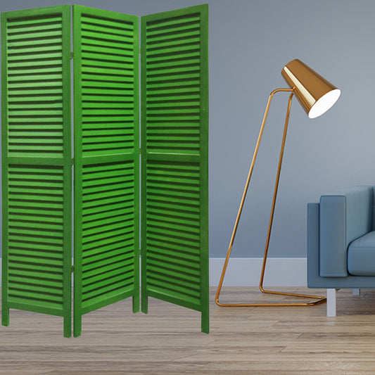 Green Wood Shutter -Screen By Homeroots | Room Dividers | Modishstore