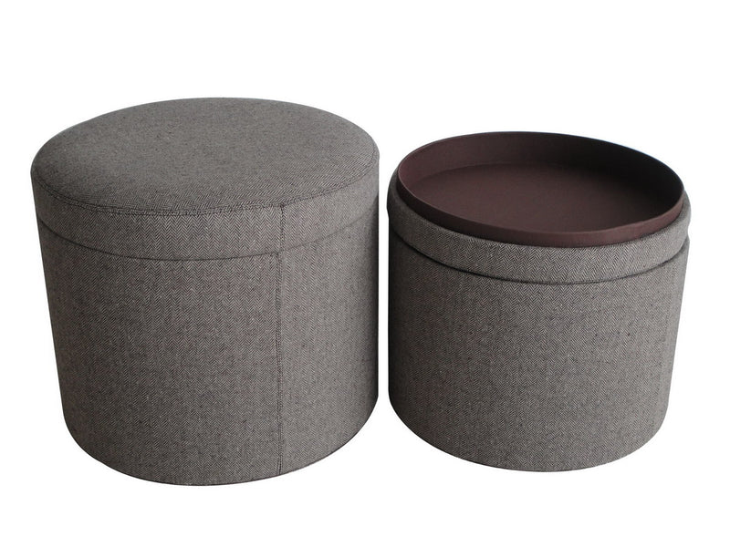 Gray Tweed Storage Ottoman By Homeroots | Ottomans | Modishstore