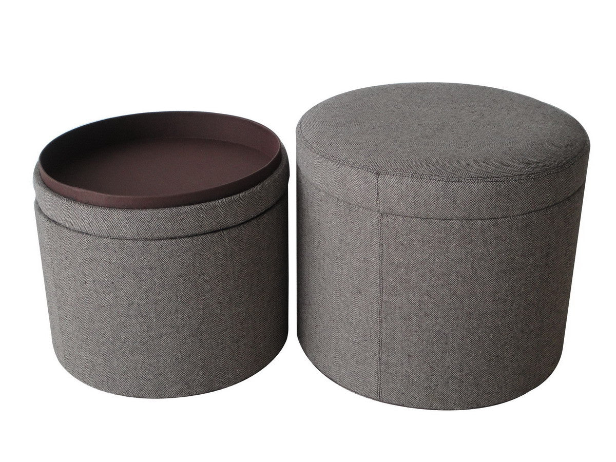 Gray Tweed Storage Ottoman By Homeroots | Ottomans | Modishstore - 3