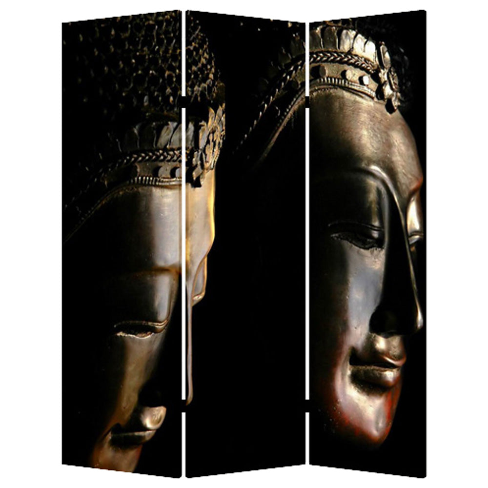 Multi Color Wood Canvas Budda Screen By Homeroots | Room Dividers | Modishstore - 2