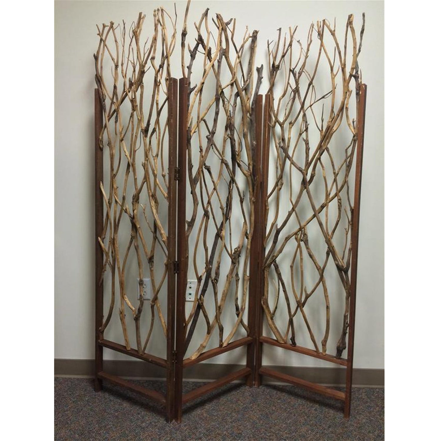 Brown Wood Tree Screen By Homeroots | Room Dividers | Modishstore