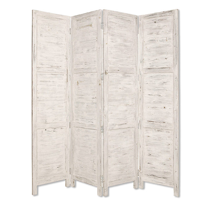 White Wood Screen By Homeroots | Room Dividers | Modishstore - 2